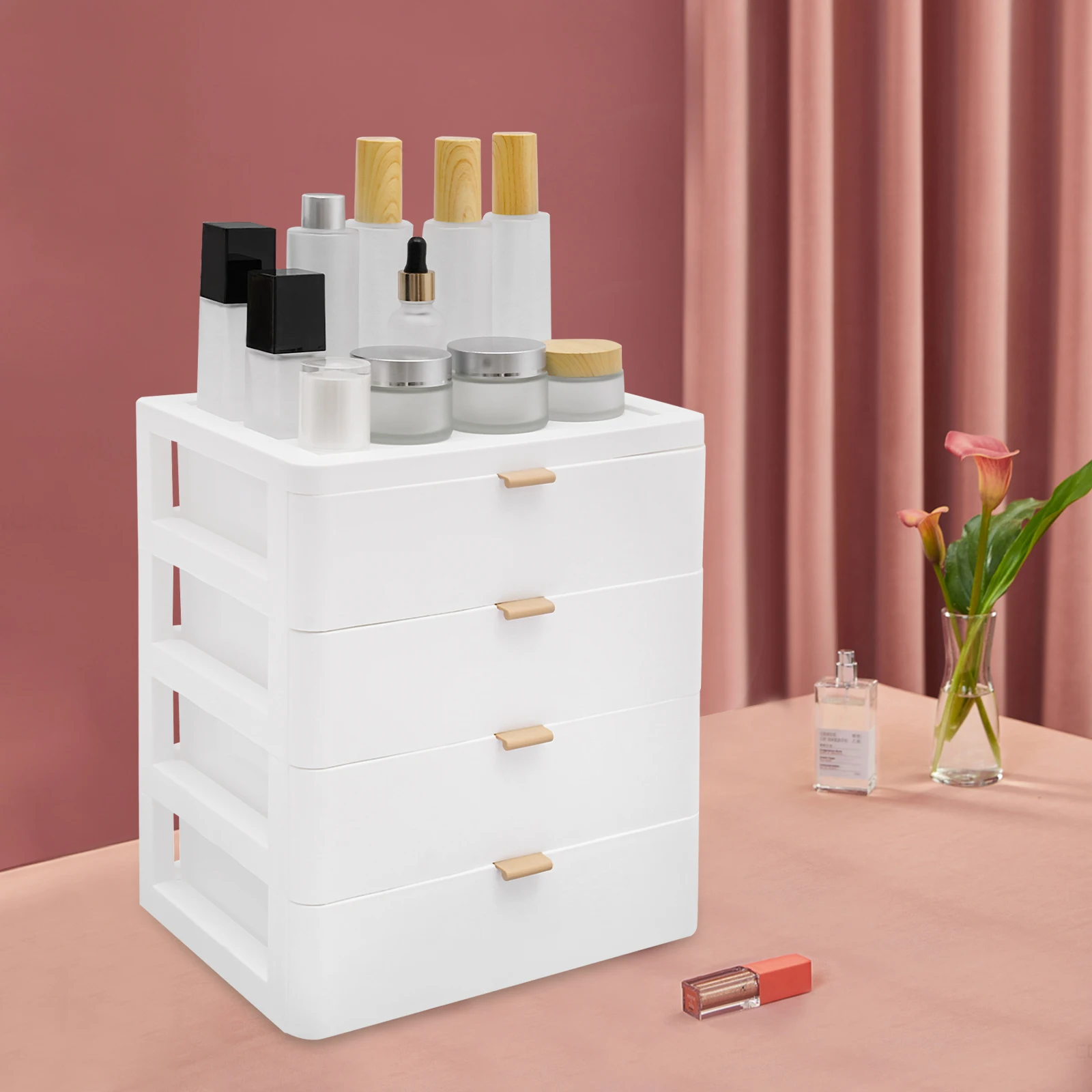 4 Drawer Desktop Storage Box, Desk Organizer with Top Platform, PP Drawer Organizer for Office School
4 Drawer Desktop Storage Box, Desk Organizer with Top Platform, PP Drawer Organizer for Office School