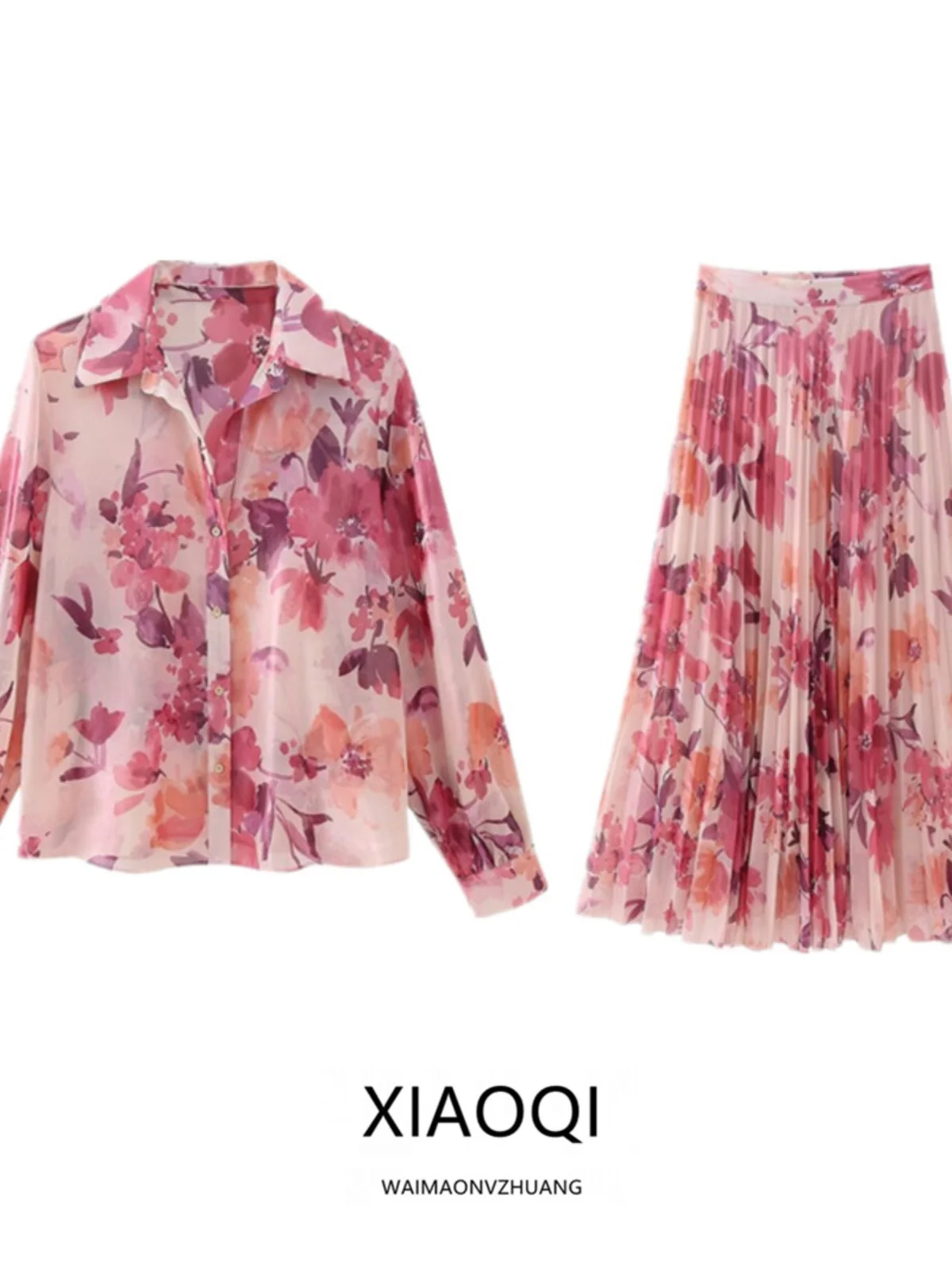 Floral Print High Waist Slim Fit Long Sve irt Collared Top with Skirt Faionable Women's Ensemble Spring 2024
Floral Print High Waist Slim Fit Long Sve irt Collared Top with Skirt Faionable Women's Ensemble Spring 2024