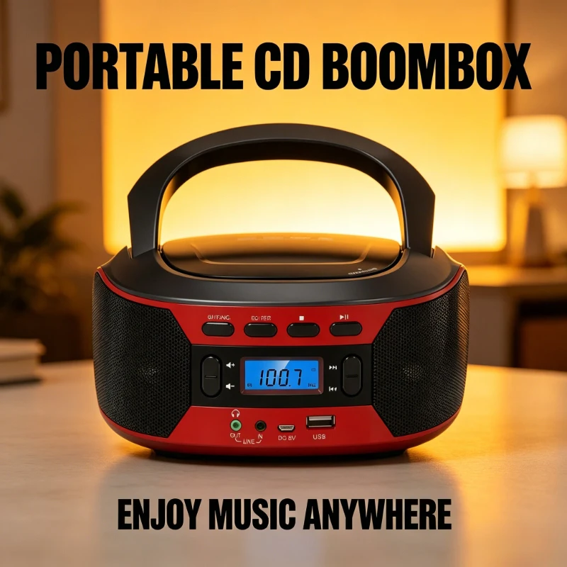 New CD Radio Boombox With Bluetooth And USB Portable CD Player FM Radio With EQ,AC And DC Power, Backlit Digital Display
New CD Radio Boombox With Bluetooth And USB Portable CD Player FM Radio With EQ,AC And DC Power, Backlit Digital Display