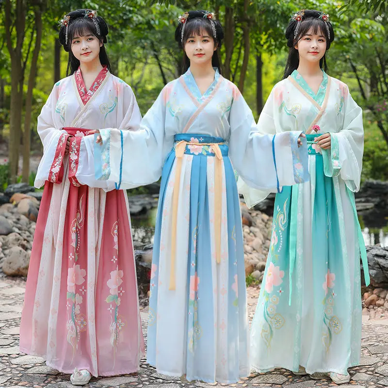 Weijin Dynasty Hanfu Dress Sets Women Elegant Floral Print Fairy Dress Lady Vintage Chinese Style Stage Dance Cosplay Costume
Weijin Dynasty Hanfu Dress Sets Women Elegant Floral Print Fairy Dress Lady Vintage Chinese Style Stage Dance Cosplay Costume