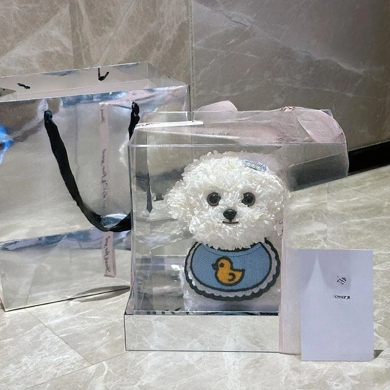 Puppy Bichon Maltese dog gift box ornament confesses to give girlfriend and girlfriend Valentine's Day birthday gift
Puppy Bichon Maltese dog gift box ornament confesses to give girlfriend and girlfriend Valentine's Day birthday gift