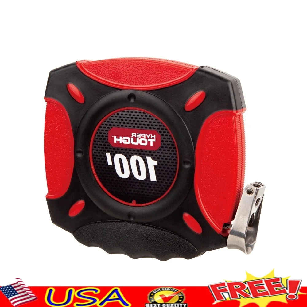 100ft Steel Tape Measure Durable Nylon Coated Blade Ergonomic Design Impact Resistant Case Easy to Use and Read Folding Crank
100ft Steel Tape Measure Durable Nylon Coated Blade Ergonomic Design Impact Resistant Case Easy to Use and Read Folding Crank
