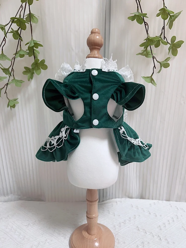 Retro Green Velvet Pet Dog Clothes Fashion Classic Handmade Bow Princess Dresses For Small Medium Dog Chihuahua Dog's Clothing
Retro Green Velvet Pet Dog Clothes Fashion Classic Handmade Bow Princess Dresses For Small Medium Dog Chihuahua Dog's Clothing