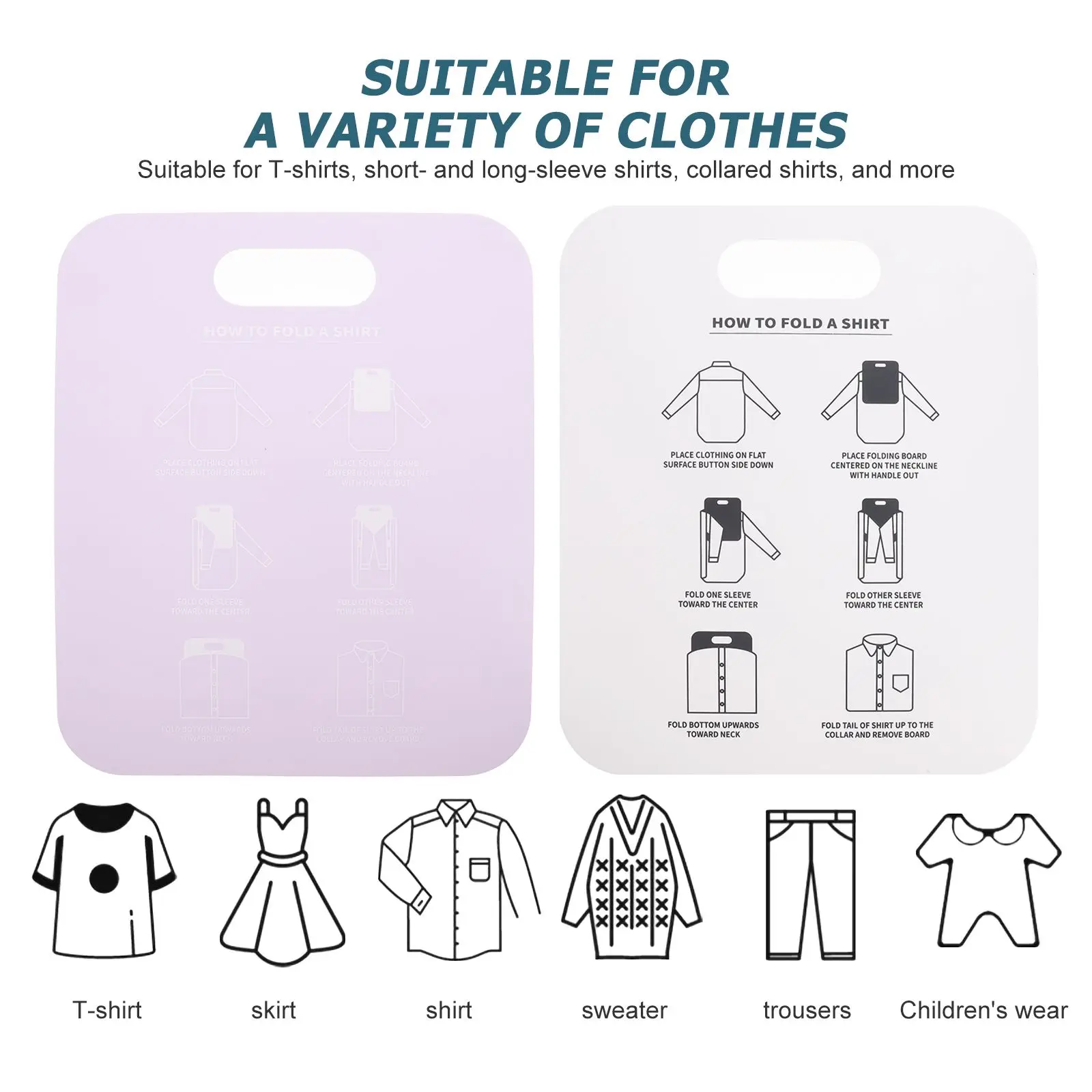 2 Pcs Clothes Folding Board Shirt Folder Purple White Drawer Organizer Anti Wrinkle Stacking Tool Garment Support T Shirts
2 Pcs Clothes Folding Board Shirt Folder Purple White Drawer Organizer Anti Wrinkle Stacking Tool Garment Support T Shirts