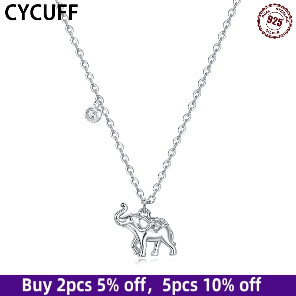 CYCUFF 2025 New Fashion Animal elements Cute Elephant Chain Necklace 925 Silver Charm Necklace for Women Exquisite Jewelry Gifts
CYCUFF 2025 New Fashion Animal elements Cute Elephant Chain Necklace 925 Silver Charm Necklace for Women Exquisite Jewelry Gifts