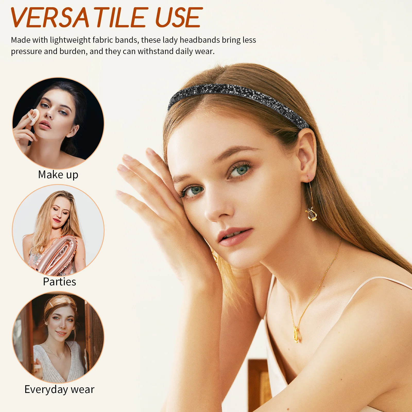 6Pcs Rhinestone Elastic Headbands Thin Sparkly Hairbands Women Hair Hoops Decorative Hair Bands for Wedding Party Festival
6Pcs Rhinestone Elastic Headbands Thin Sparkly Hairbands Women Hair Hoops Decorative Hair Bands for Wedding Party Festival