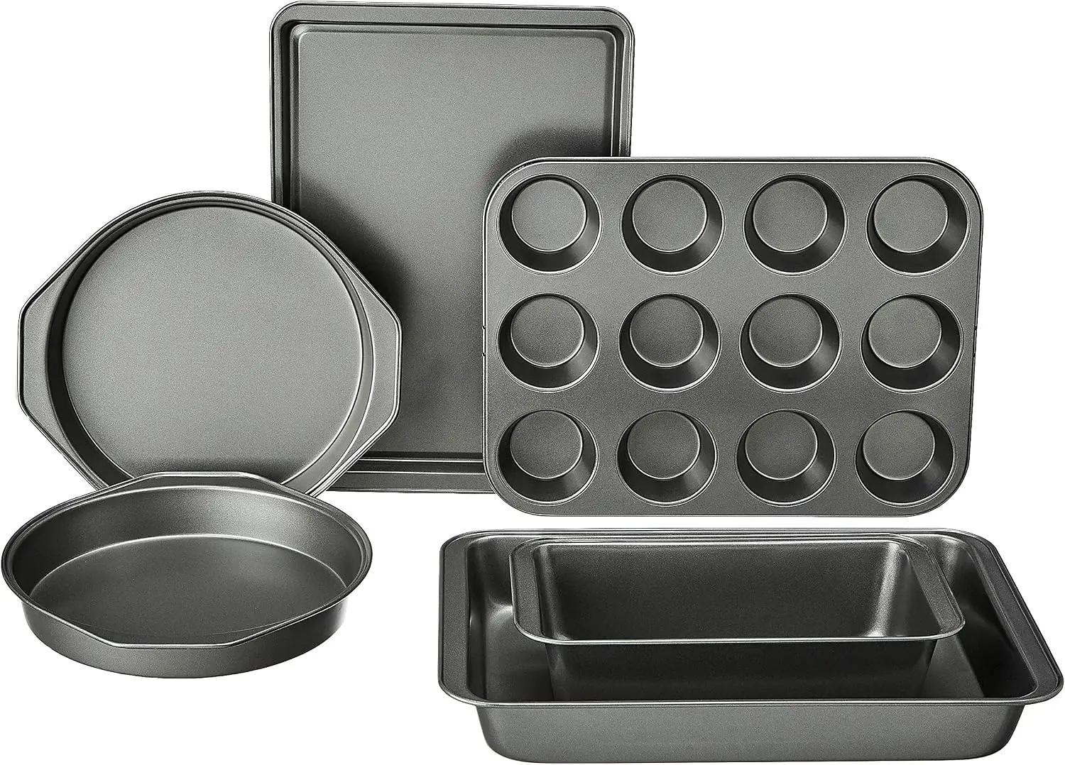Basics 6 Piece Nonstick Carbon Steel Bakeware Set with Cake, Muffin, Cookie, and Loaf Pans, Easy Release, Oven Safe, 16.25 x 11.
Basics 6 Piece Nonstick Carbon Steel Bakeware Set with Cake, Muffin, Cookie, and Loaf Pans, Easy Release, Oven Safe, 16.25 x 11.