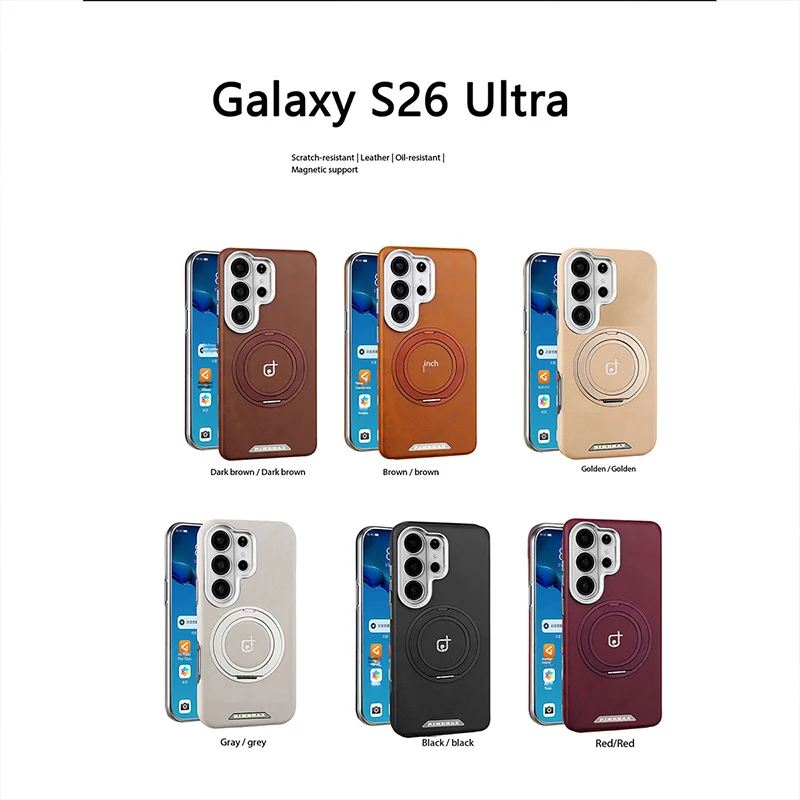 Magnetic Suction 360 Rotating Bracket Leather Case for Samsung Galaxy S26 Ultra S25 Plus S24Ultra Ring Holder Stand Phone Cover
Magnetic Suction 360 Rotating Bracket Leather Case for Samsung Galaxy S26 Ultra S25 Plus S24Ultra Ring Holder Stand Phone Cover