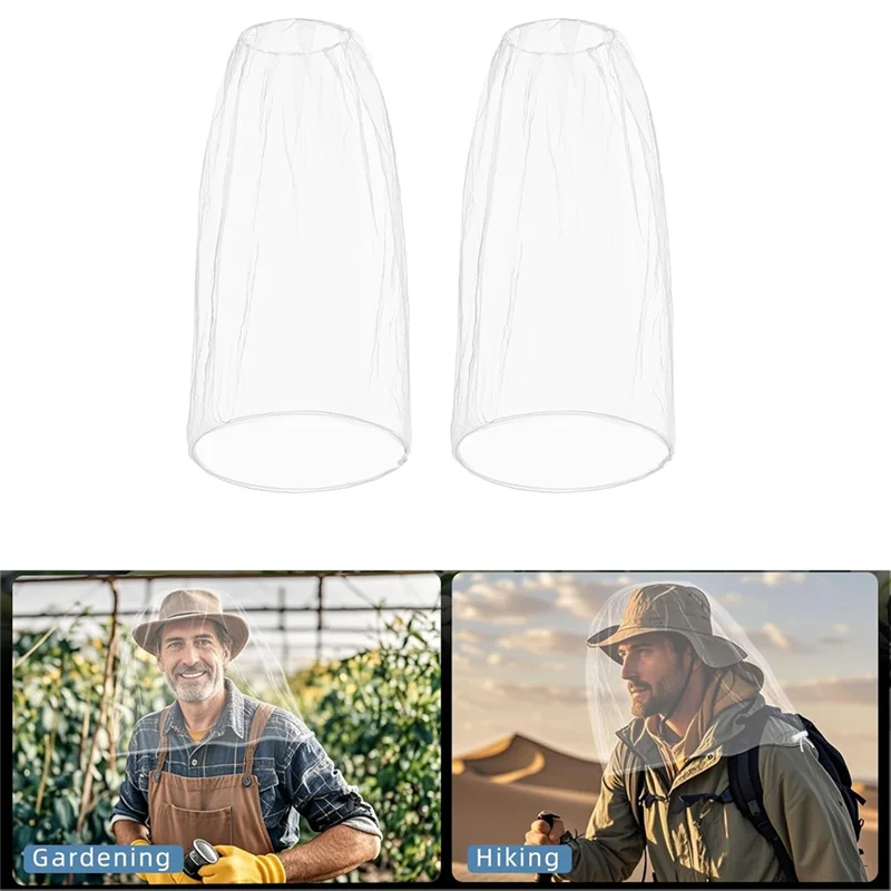 BYBS-2 Pack Gardening Mosquito Head Nets, 99 X 66CM, Large Insect Protection Fits Most Hats, White Color
BYBS-2 Pack Gardening Mosquito Head Nets, 99 X 66CM, Large Insect Protection Fits Most Hats, White Color