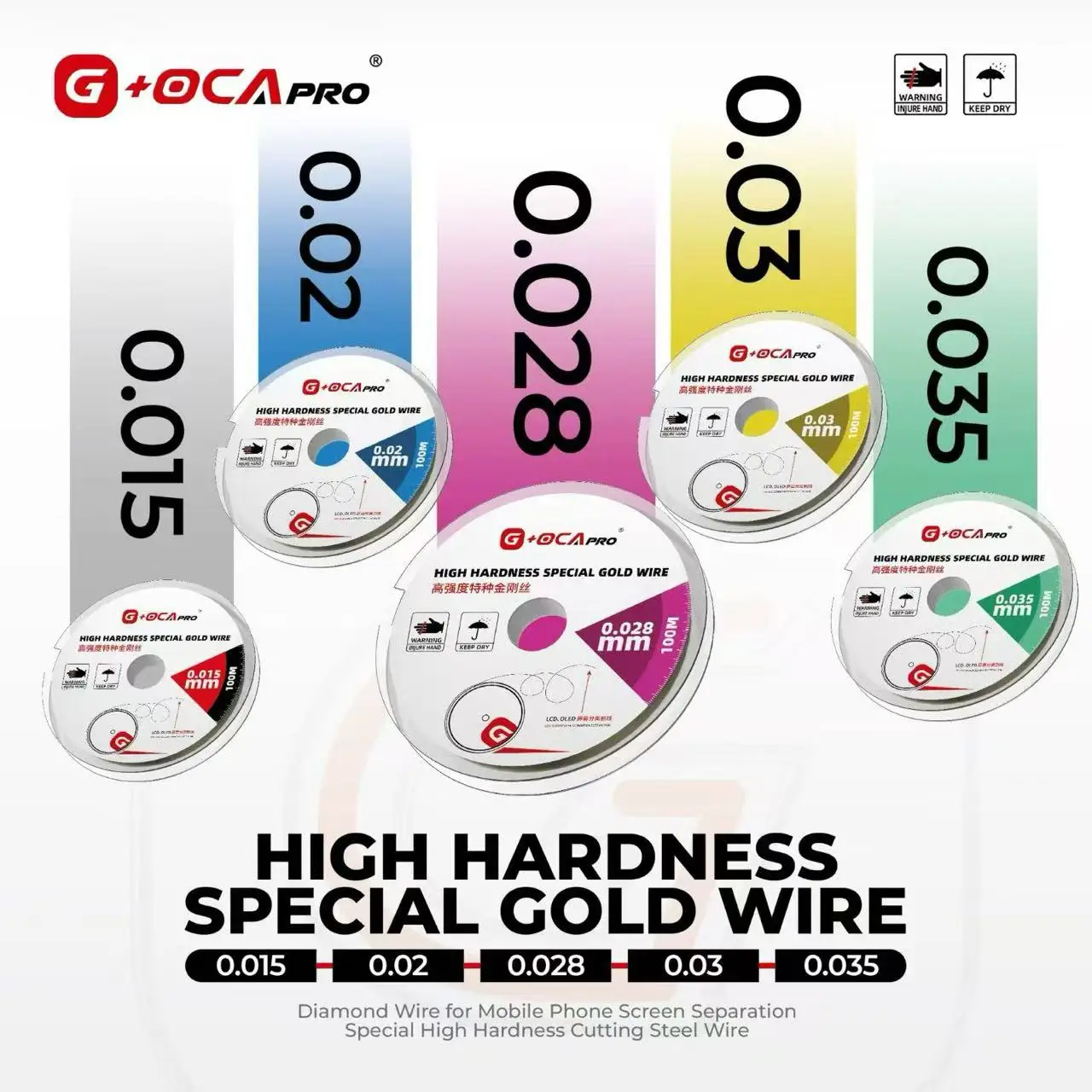 5pcs G+OCA PRO Relife Alloy Steel Molybdenum Cutting Wire LCD Display Screen Separator Repair Tools 0.015 0.02 0.035 0.03 0.08MM
5pcs G+OCA PRO Relife Alloy Steel Molybdenum Cutting Wire LCD Display Screen Separator Repair Tools 0.015 0.02 0.035 0.03 0.08MM