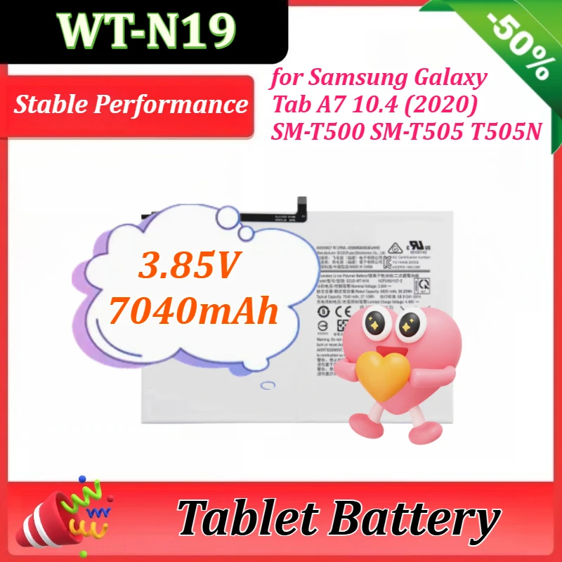 Аккумулятор 3.85V 7040mAh SCUD-WT-N19 для Samsung Galaxy Tab A7 10.4 (2020) SM-T500 SM-T505 T505N, запасная часть для ремонта планшета
Аккумулятор 3.85V 7040mAh SCUD-WT-N19 для Samsung Galaxy Tab A7 10.4 (2020) SM-T500 SM-T505 T505N, запасная часть для ремонта планшета