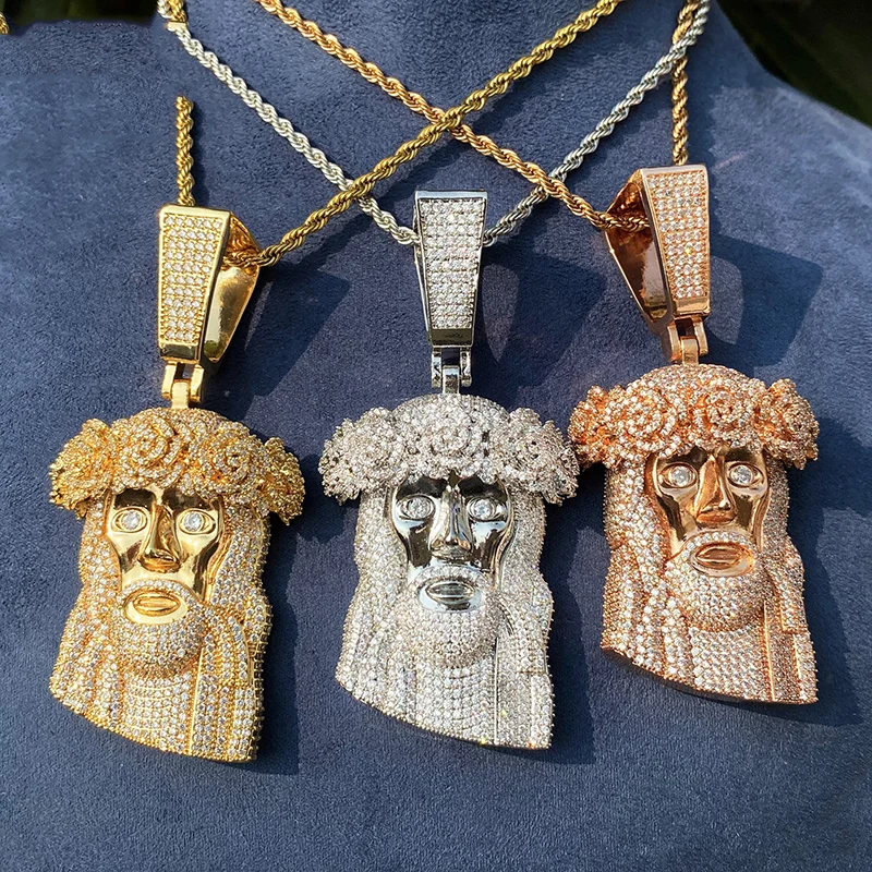 Hip Hop 5A+ CZ Stone Paved Bling Ice Out JESUS Piece Pendants Necklaces for Men Rapper Jewelry Rose Gold Silver Color
Hip Hop 5A+ CZ Stone Paved Bling Ice Out JESUS Piece Pendants Necklaces for Men Rapper Jewelry Rose Gold Silver Color