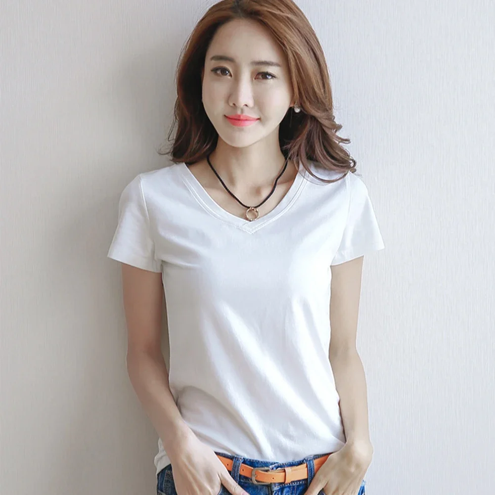 Women Spring Summer Cotton T-shirt Short Sleeve Female Tee Slim T-Shirt Casual 2024 Summer Women's Short Sleeve Round Neck T
Women Spring Summer Cotton T-shirt Short Sleeve Female Tee Slim T-Shirt Casual 2024 Summer Women's Short Sleeve Round Neck T