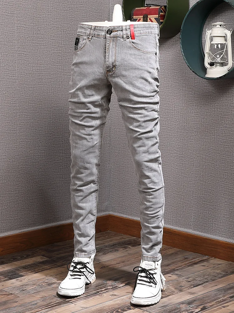 2025 Spring/Summer Thin Korean Edition Grey Slim fit Small Leg Pants Casual Versatile Street Jeans Men's 
2025 Spring/Summer Thin Korean Edition Grey Slim fit Small Leg Pants Casual Versatile Street Jeans Men's
