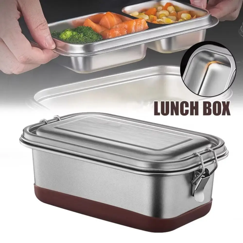 Sealed Stainless Steel Lunch Box Double Layer Divided Grids Food Storage Container Silicone Bottom Heat-resistant
Sealed Stainless Steel Lunch Box Double Layer Divided Grids Food Storage Container Silicone Bottom Heat-resistant
