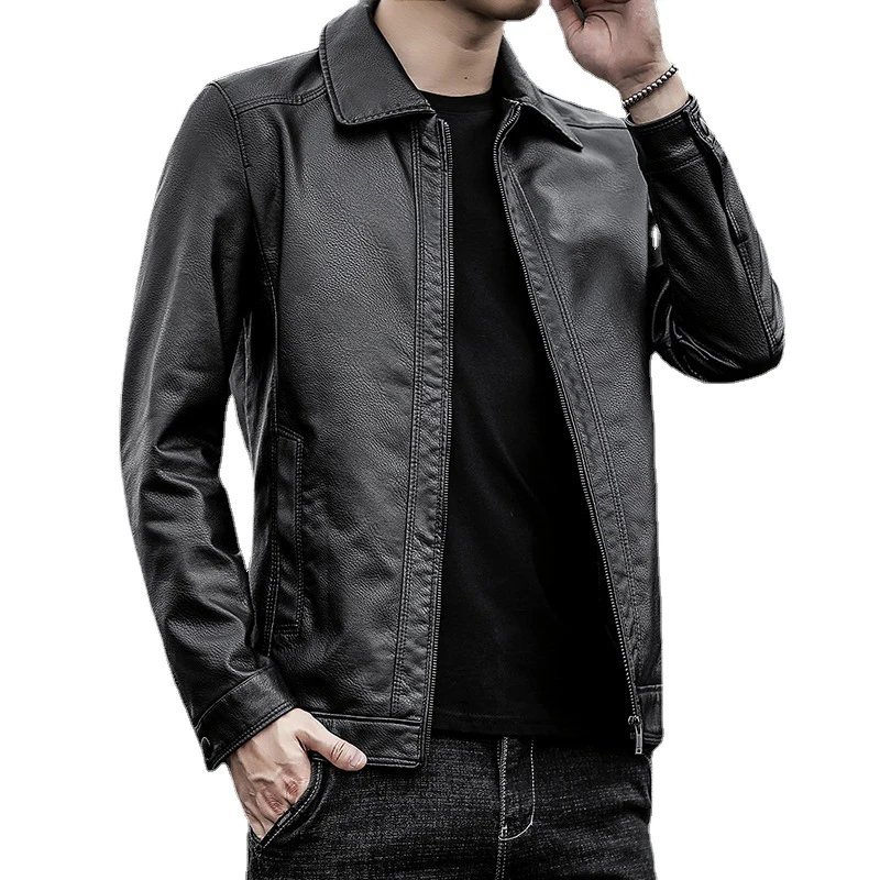 Spring Autumn Men's Business Faux Leather Jackets Fashion Man Lapel Windbreaker Leather Jackets Men Motorcycle Zipper Jackets
Spring Autumn Men's Business Faux Leather Jackets Fashion Man Lapel Windbreaker Leather Jackets Men Motorcycle Zipper Jackets