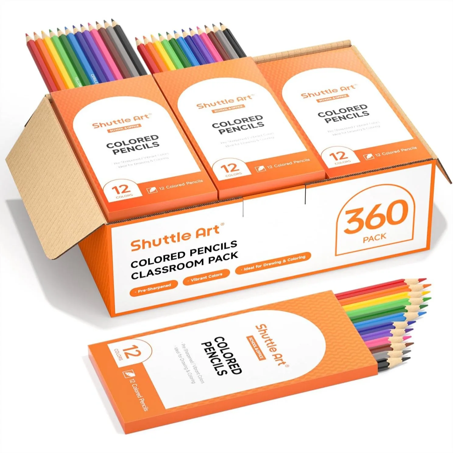 360 PCS Colored Pencils Bulk, 12 Assorted Colors, Break-resistant, Pre-sharpened for Kids and Adults, Perfect for School
360 PCS Colored Pencils Bulk, 12 Assorted Colors, Break-resistant, Pre-sharpened for Kids and Adults, Perfect for School