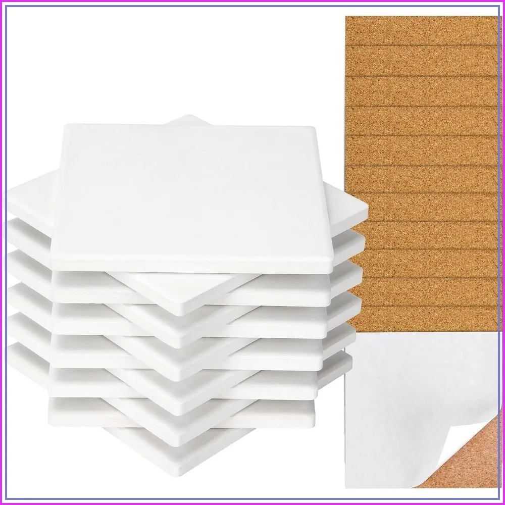 12 Pack Ceramic Coasters for Crafts, 4x4 Inch Unglazed Blank Tiles with Cork Pads for DIY Painting, Acrylic Pouring, Decoupage
12 Pack Ceramic Coasters for Crafts, 4x4 Inch Unglazed Blank Tiles with Cork Pads for DIY Painting, Acrylic Pouring, Decoupage
