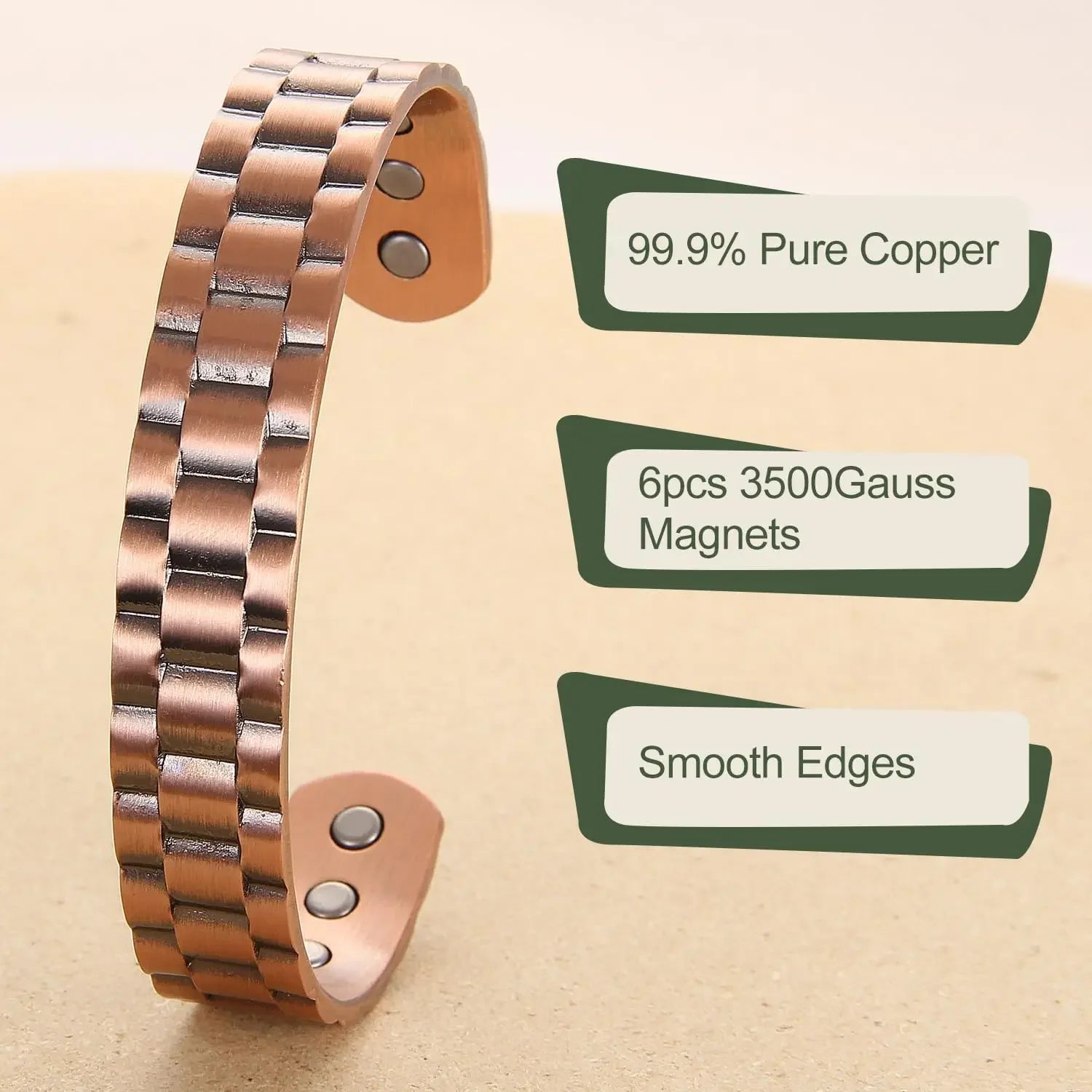 ARADOO Pure Copper Ultra Strength Magnets Gear Cuff Bracelets Adjustable Heavyweight Steampunk Cuff Bangle Father's Day Gifts
ARADOO Pure Copper Ultra Strength Magnets Gear Cuff Bracelets Adjustable Heavyweight Steampunk Cuff Bangle Father's Day Gifts