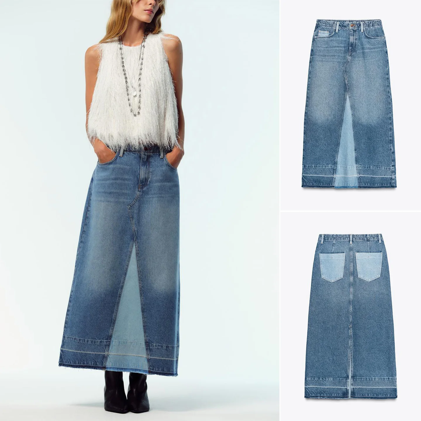 Summer Women's Commuter Sle Unsewn Waed Splice Mid-Length Denim Skirt Casual Straight Leg Polyester Fiber Midi Skirt
Summer Women's Commuter Sle Unsewn Waed Splice Mid-Length Denim Skirt Casual Straight Leg Polyester Fiber Midi Skirt