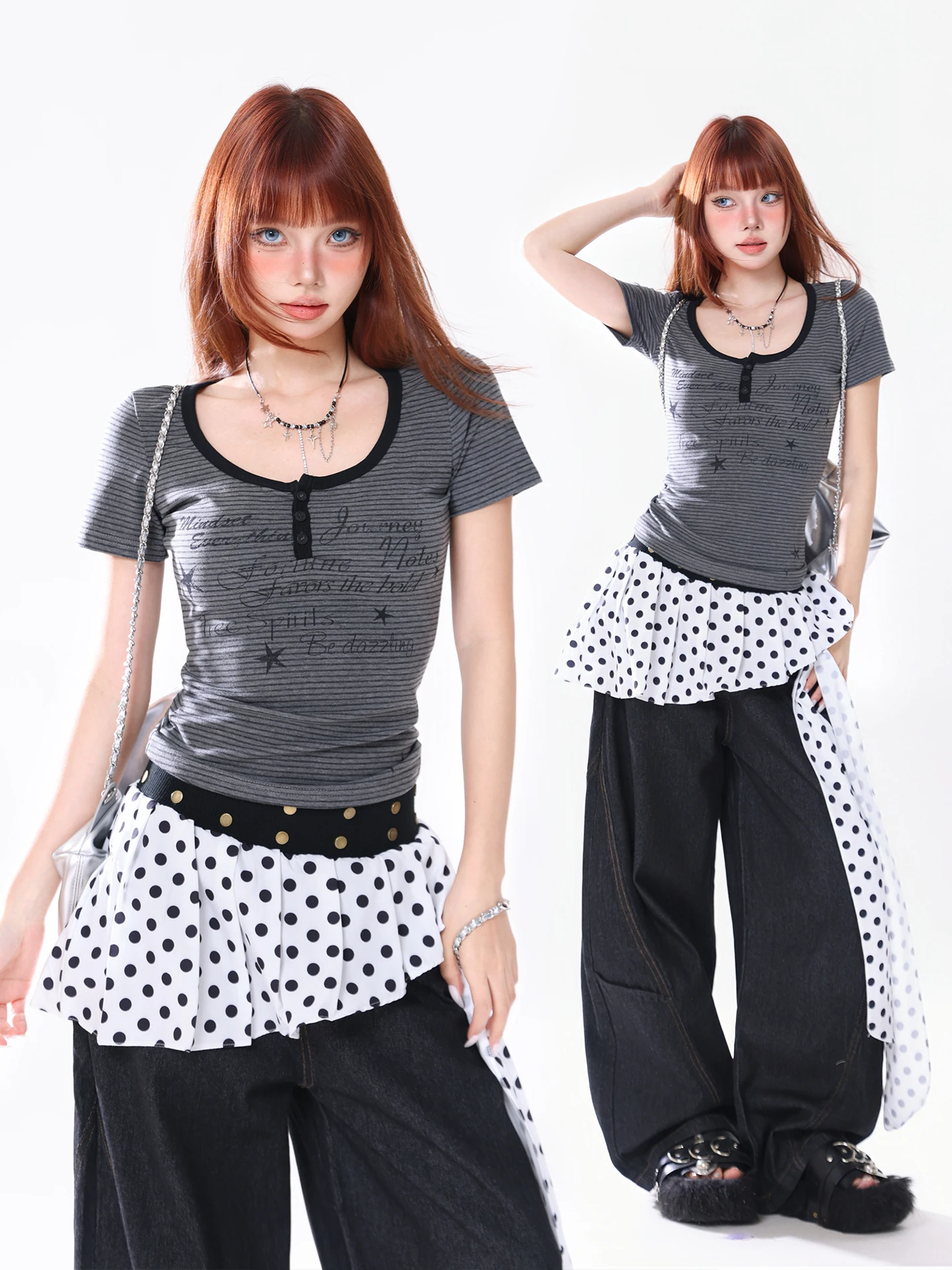 Retro American Style Women's T-shirt Short Sleeve Slim Fit Cotton Stripe Pattern Letter Print Summer Versatile Short Length
Retro American Style Women's T-shirt Short Sleeve Slim Fit Cotton Stripe Pattern Letter Print Summer Versatile Short Length