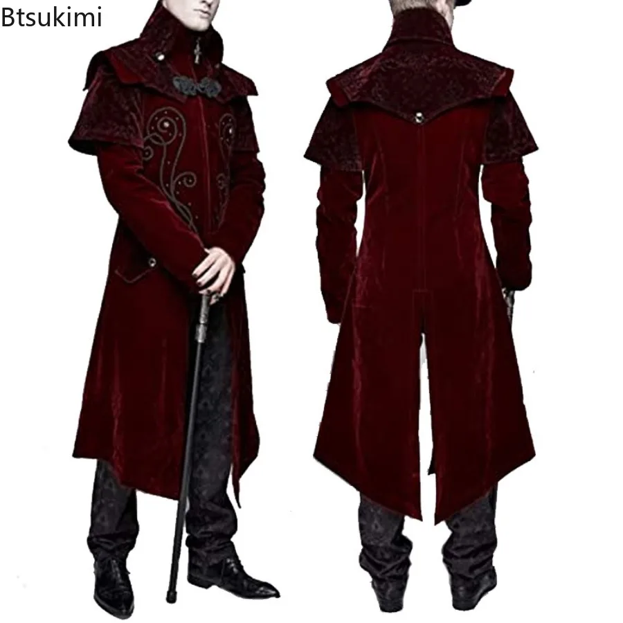 2025 Men's Gothic Medieval Steampunk Castle Vampire Devil Red Coat Cosplay Costume Victorian Luxury Tuxedo Suit Trench Jackets
2025 Men's Gothic Medieval Steampunk Castle Vampire Devil Red Coat Cosplay Costume Victorian Luxury Tuxedo Suit Trench Jackets