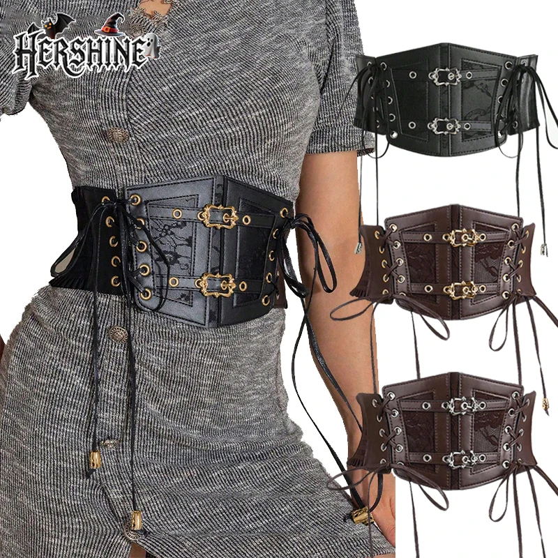 HERSHINE 1-piece Women's Fashion Buckle Leather Elastic Wide Waist Belt, Y2K Gothic Harajuku Style Dress Accessory,spring,summer
HERSHINE 1-piece Women's Fashion Buckle Leather Elastic Wide Waist Belt, Y2K Gothic Harajuku Style Dress Accessory,spring,summer