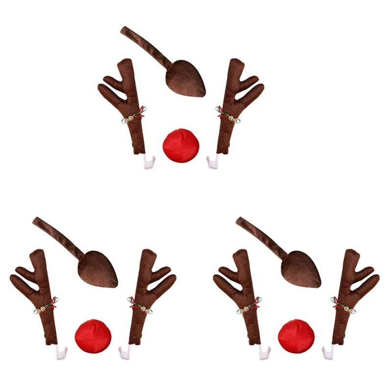 3X Reindeer Decoration Vehicle Nose Horn Costume Set Rudolph Christmas Reindeer Antlers Red Nose Ornaments Elk Antlers
3X Reindeer Decoration Vehicle Nose Horn Costume Set Rudolph Christmas Reindeer Antlers Red Nose Ornaments Elk Antlers