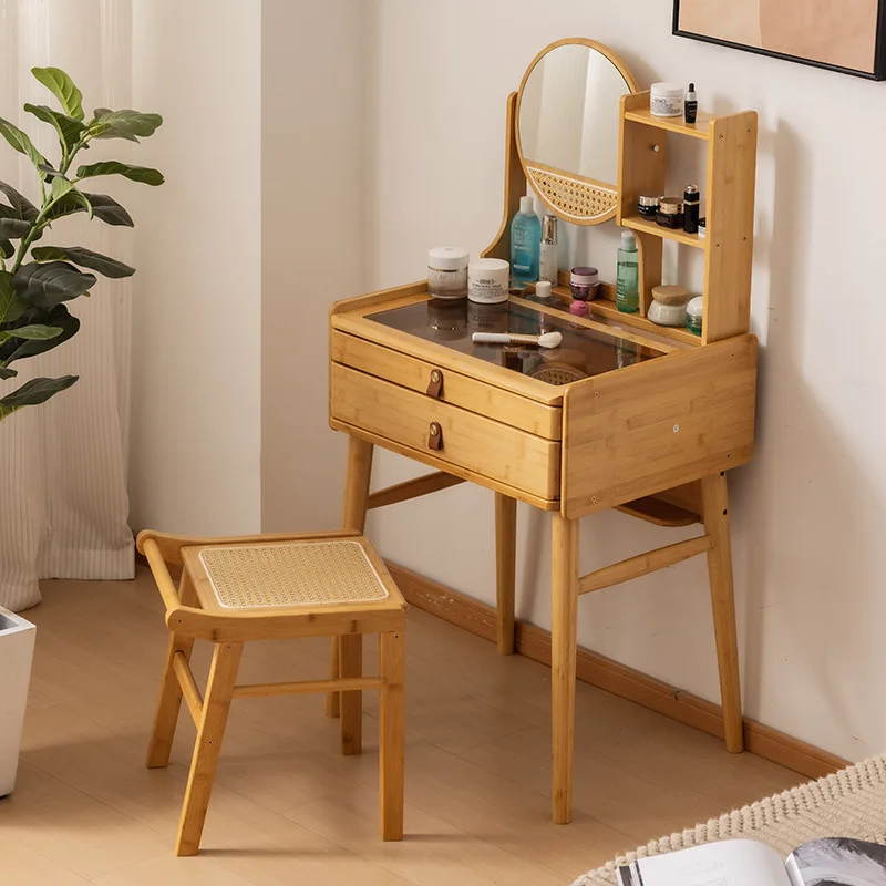 New dresser storage with rack, bedroom small makeup table, simple and high-end feeling with mirror dressing combination
New dresser storage with rack, bedroom small makeup table, simple and high-end feeling with mirror dressing combination