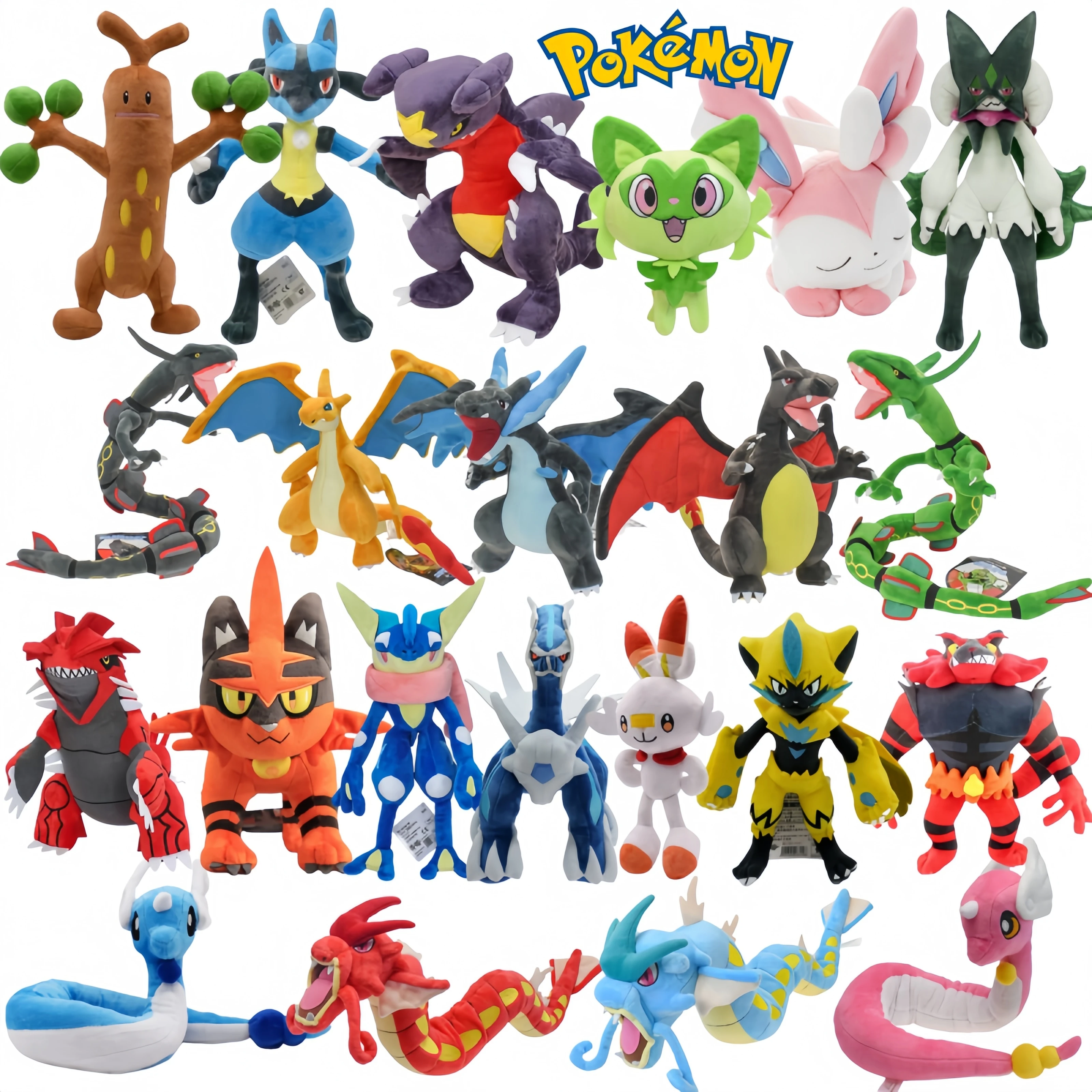 Pokemon Pikachu Peluche Plush Toys Kawaii Charizard Lucario Sudowoodo Rayquaza Gyarados Anime Garchomp Greninja Dragonair Dolls
Pokemon Pikachu Peluche Plush Toys Kawaii Charizard Lucario Sudowoodo Rayquaza Gyarados Anime Garchomp Greninja Dragonair Dolls