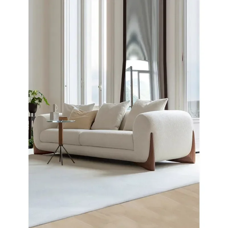 Wabi-sabi style fabric sofa, living room, small apartment, three-seater lambswool cream style designer, Nordic simple sofa
Wabi-sabi style fabric sofa, living room, small apartment, three-seater lambswool cream style designer, Nordic simple sofa