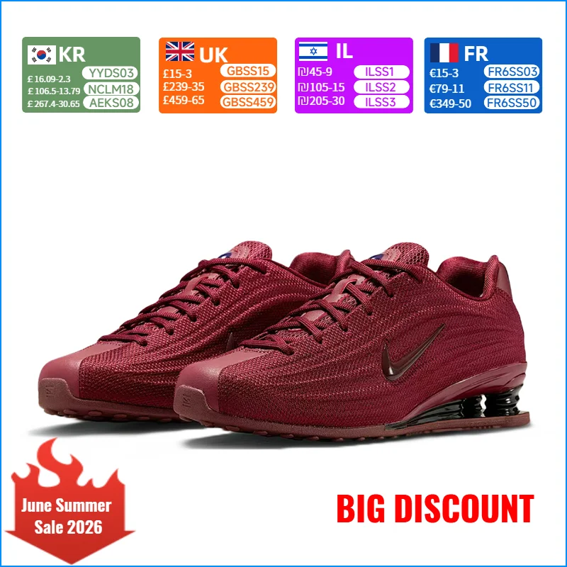 Nike SHOX Z Retro Fashionable Non-Slip Training Cushioned Casual Low-Top Running Shoes for Women, Red HQ7540-600
Nike SHOX Z Retro Fashionable Non-Slip Training Cushioned Casual Low-Top Running Shoes for Women, Red HQ7540-600