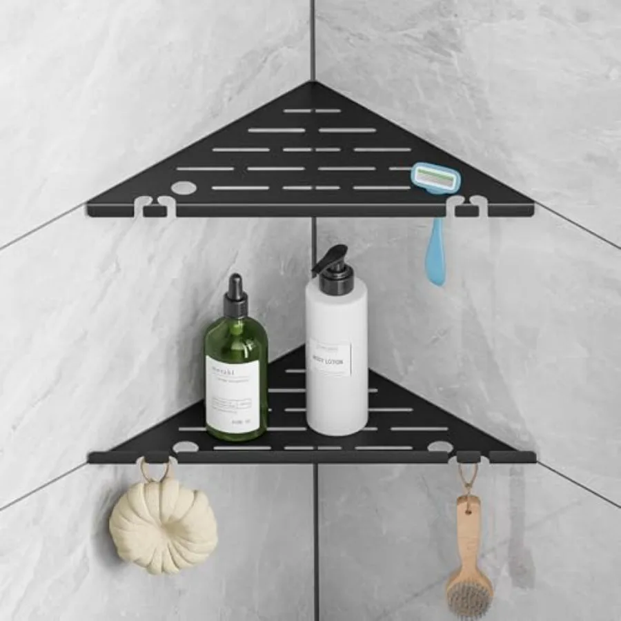 Permanent Grout-in Corner Shower Shelves with Hooks, Modern 304 Stainless Steel Shower Caddy for Bathroom Renovation and Hotel,
Permanent Grout-in Corner Shower Shelves with Hooks, Modern 304 Stainless Steel Shower Caddy for Bathroom Renovation and Hotel,