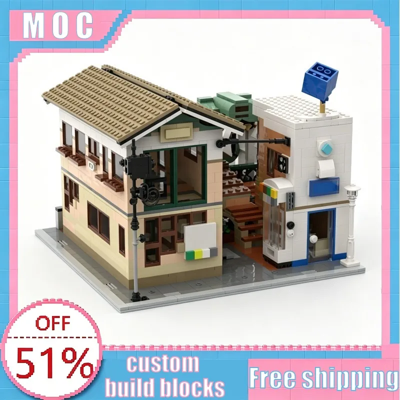 1773PCS MOC Corner Boutique Japanese Ryokan Remodel Modular Building Model Creative Building Block Educational Assembly Toy Gift
1773PCS MOC Corner Boutique Japanese Ryokan Remodel Modular Building Model Creative Building Block Educational Assembly Toy Gift