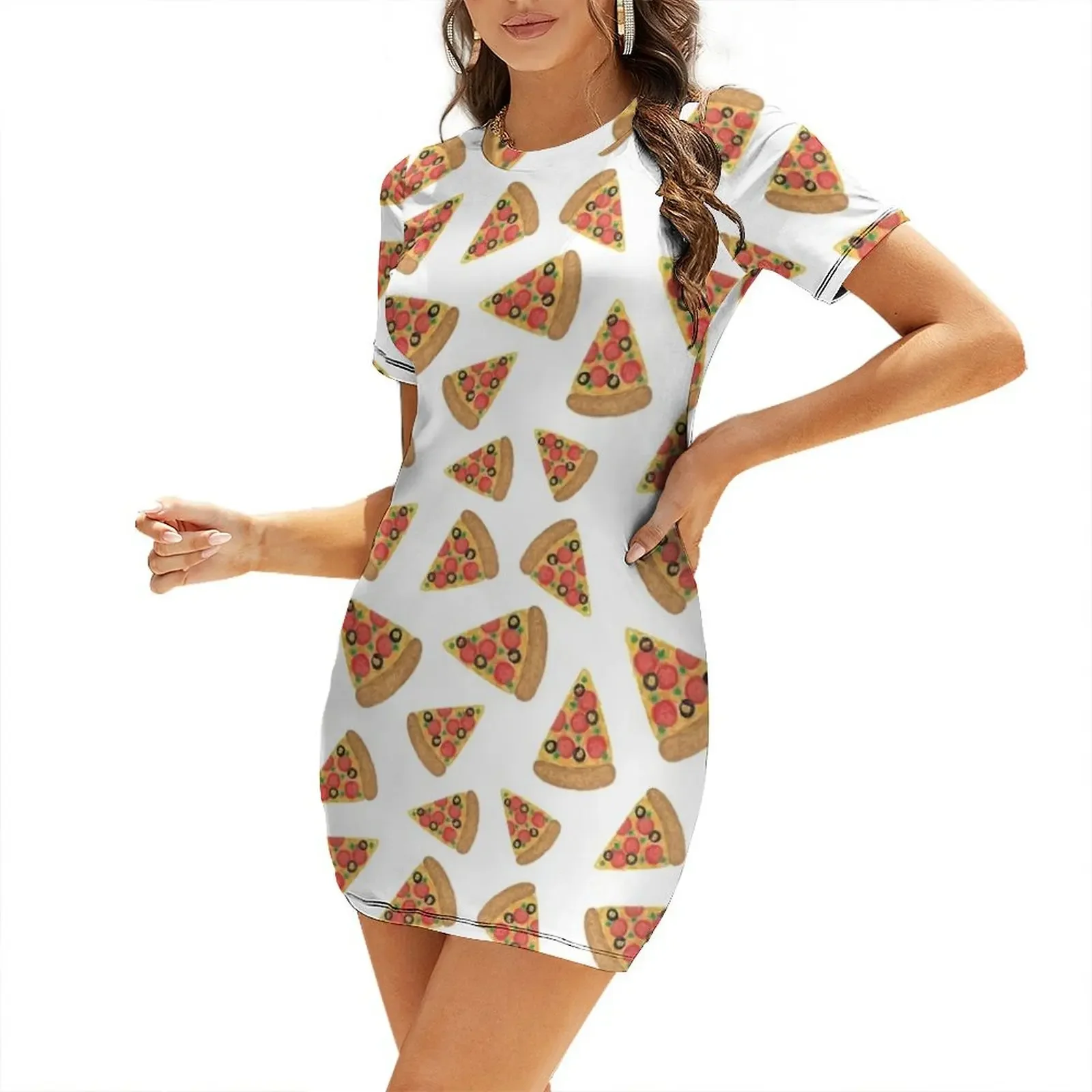 Watercolor Pizza Pattern Short-Sleeved Dress luxury evening dress woman for wedding Party dresses for women
Watercolor Pizza Pattern Short-Sleeved Dress luxury evening dress woman for wedding Party dresses for women