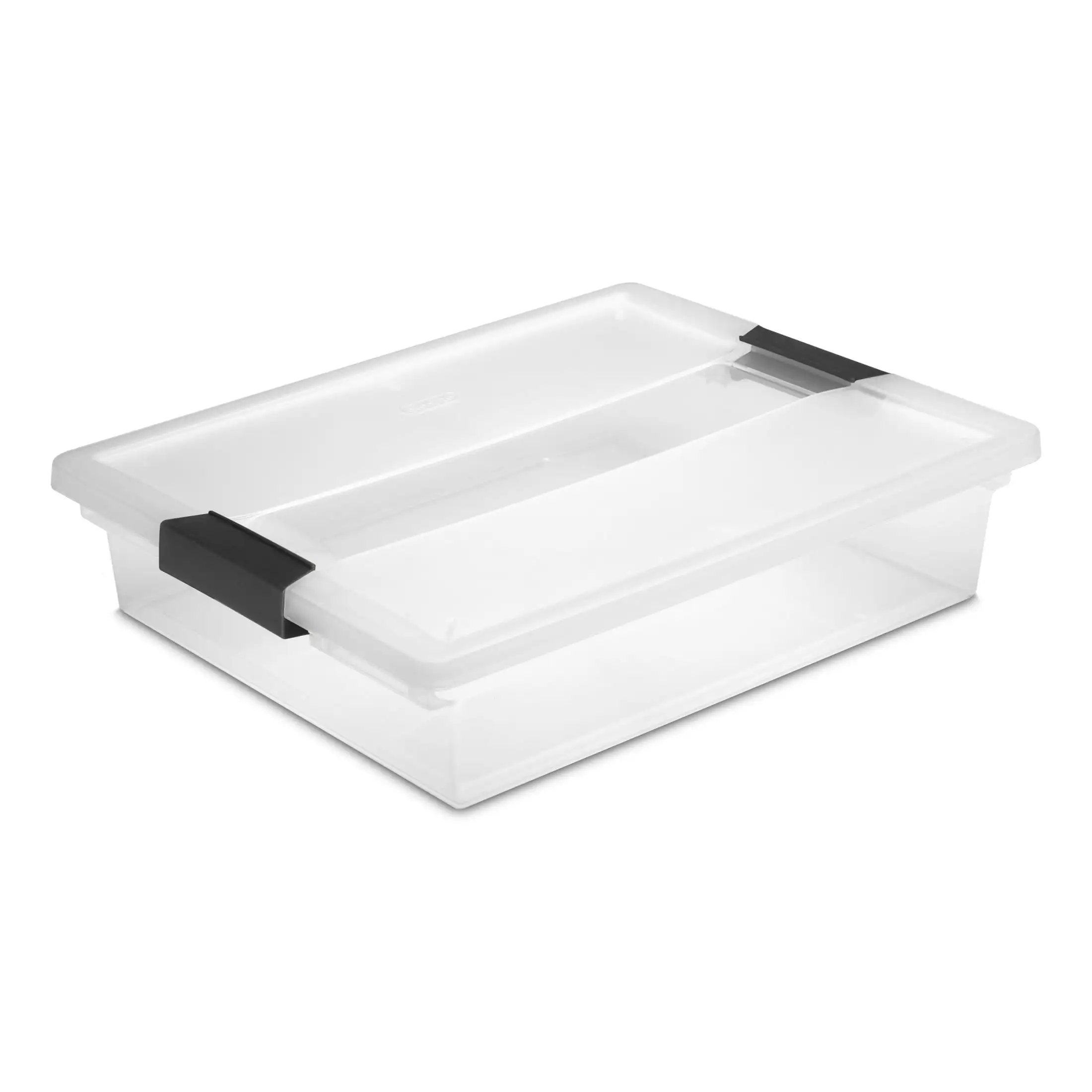 Large Clip Box, Clear Plastic Storage Bin with Latching Lid, Fits Letter-Size Paper, Black Latches
Large Clip Box, Clear Plastic Storage Bin with Latching Lid, Fits Letter-Size Paper, Black Latches