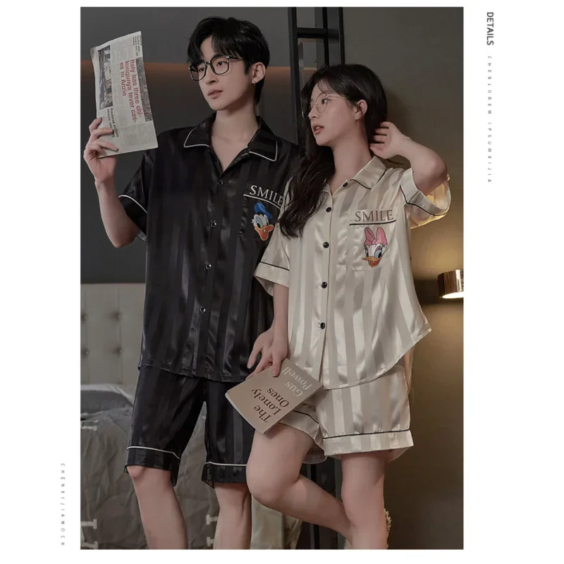 Disney New Donald Duck Silk Pajamas Male and Female Cute Comfortable Cool Breathable Summer Couple Household Pajamas Suit
Disney New Donald Duck Silk Pajamas Male and Female Cute Comfortable Cool Breathable Summer Couple Household Pajamas Suit
