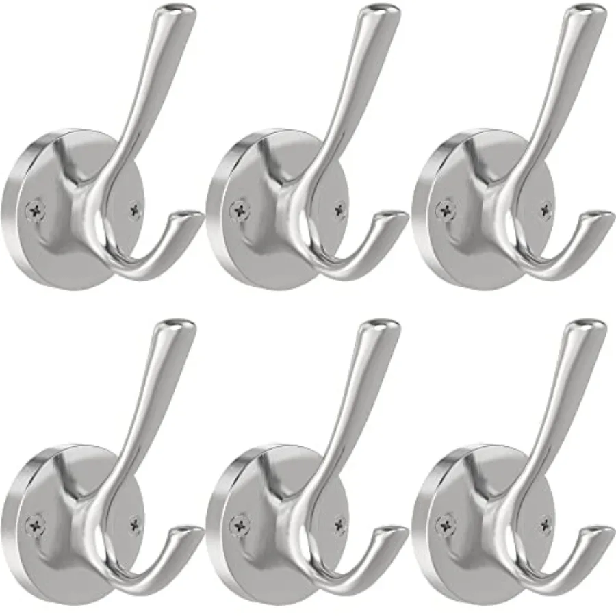Brushed Nickel Wall Hooks, Coat Robe Hook Heavy Duty Metal Double Bath Hook Wall Mounted, Hand Towel Hooks for Cubicle Bathroom
Brushed Nickel Wall Hooks, Coat Robe Hook Heavy Duty Metal Double Bath Hook Wall Mounted, Hand Towel Hooks for Cubicle Bathroom