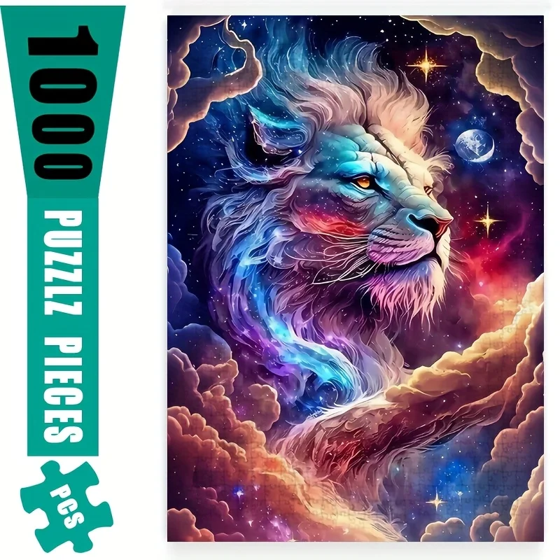 75*50cm 1000 Pieces Jigsaw Puzzle Lion Surrounded by Colorful Clouds Stress Reducing Toys Holiday gift Perfect for DIY Creative
75*50cm 1000 Pieces Jigsaw Puzzle Lion Surrounded by Colorful Clouds Stress Reducing Toys Holiday gift Perfect for DIY Creative