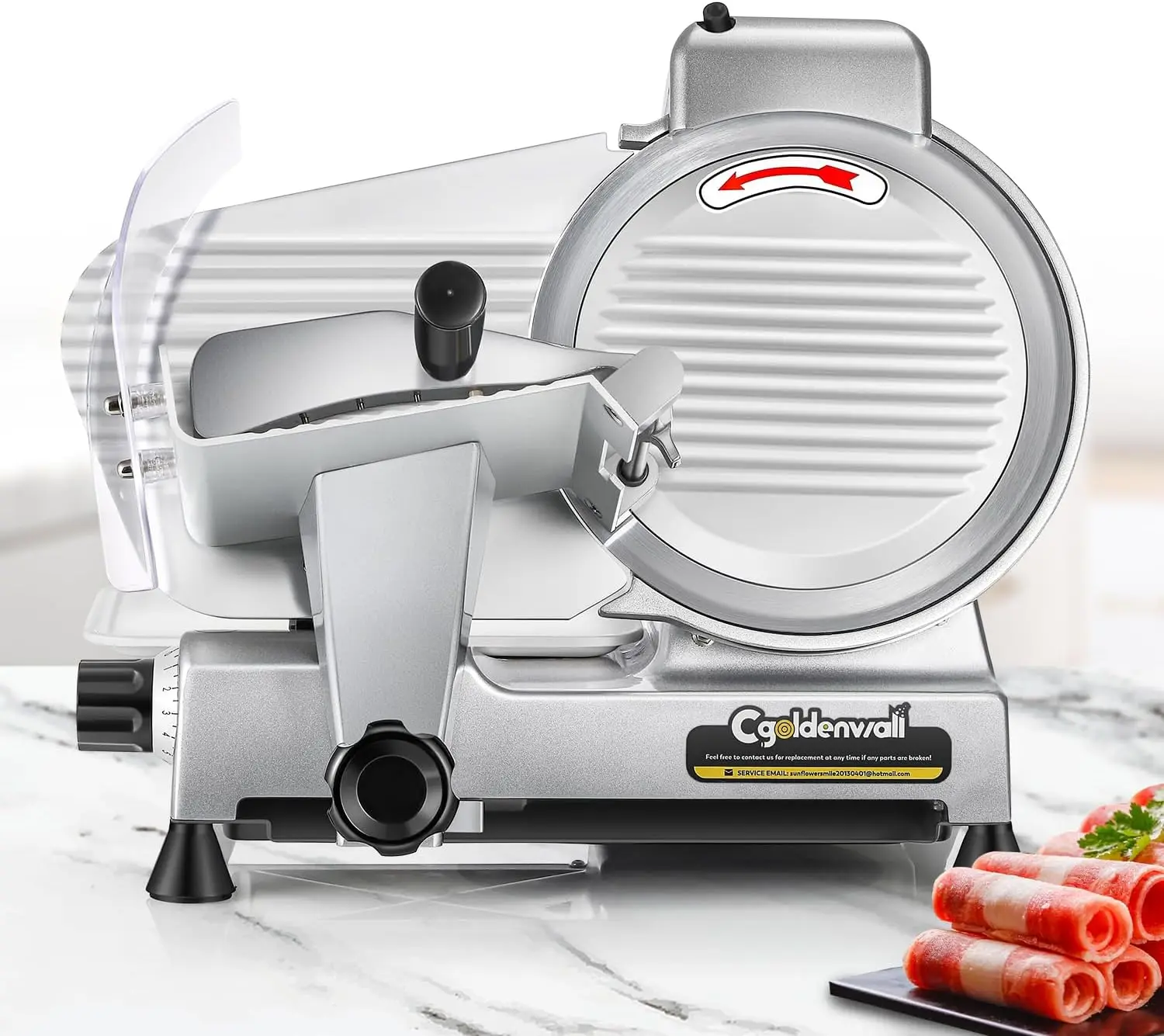 Meat Slicer Machine, 10" 240W Electric Deli Meat Cheese Food Slicer, 0-1/2" Adjustable Thickness Semi-Auto Frozen Meat Slicer fo
Meat Slicer Machine, 10" 240W Electric Deli Meat Cheese Food Slicer, 0-1/2" Adjustable Thickness Semi-Auto Frozen Meat Slicer fo