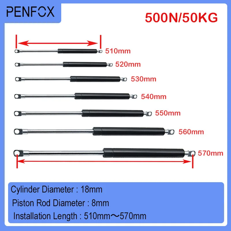 1PC 510-570mm 50kg/500N Universal Strut Bars Car Gas Spring Shock Absorber Hydraulic Lift Support Strut Bar Machine Gas Lift
1PC 510-570mm 50kg/500N Universal Strut Bars Car Gas Spring Shock Absorber Hydraulic Lift Support Strut Bar Machine Gas Lift