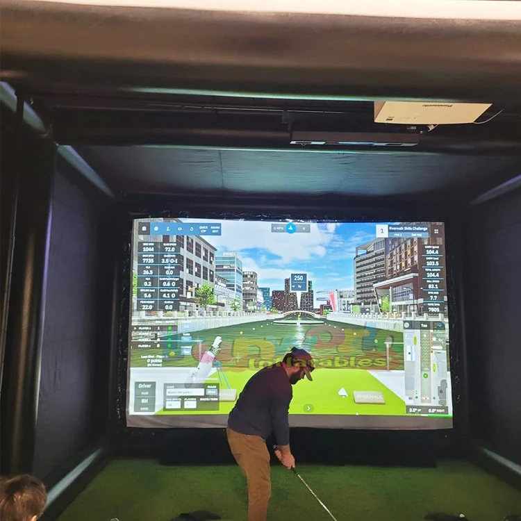 Airtight training cage Golf emulator shell Inflatable tent with screen projector
Airtight training cage Golf emulator shell Inflatable tent with screen projector
