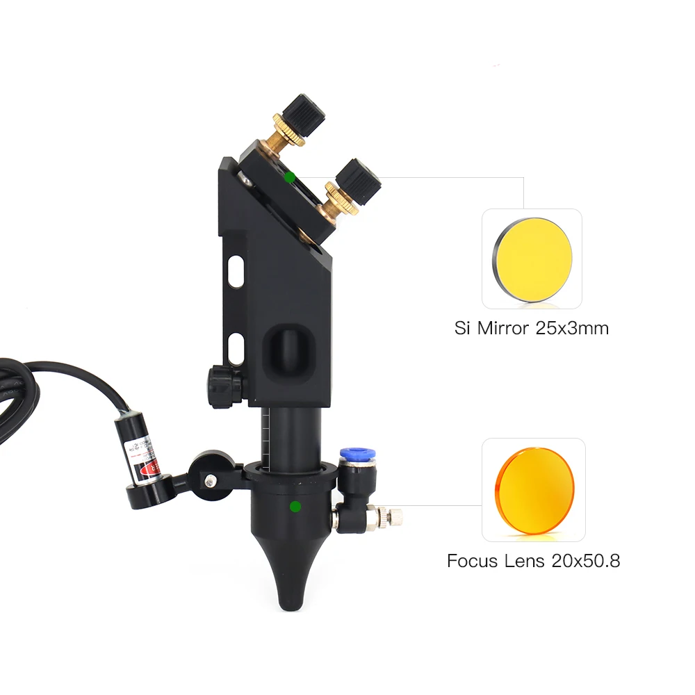 Лазерная головка Co2 для фокусирующей линзы D20mm F50.8, отражающее зеркало 25 мм для лазерной гравировально-резательной машины
Лазерная головка Co2 для фокусирующей линзы D20mm F50.8, отражающее зеркало 25 мм для лазерной гравировально-резательной машины