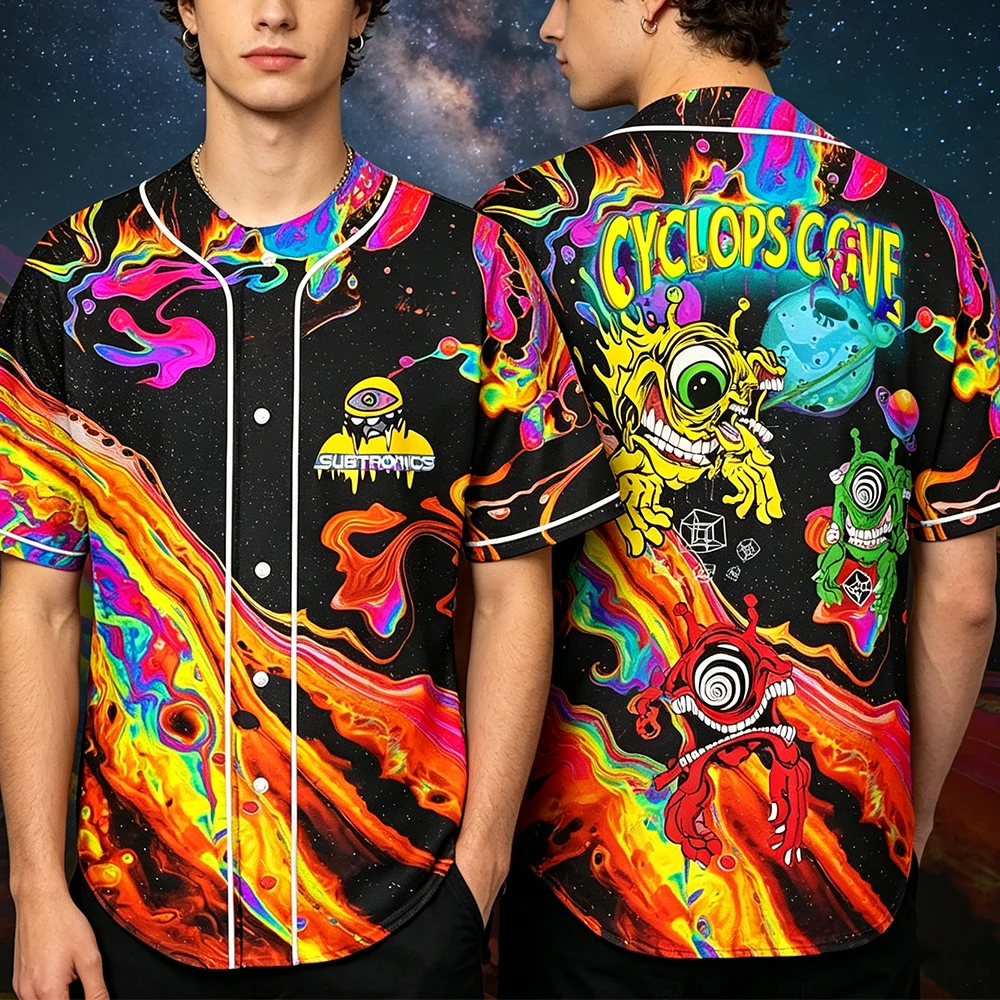 DJ Subtronics Trippy Cyclops Army Baseball Jersey Music Festivals Merch Short Sleeve Button-up Shirts Women Men Streetwear Tops
DJ Subtronics Trippy Cyclops Army Baseball Jersey Music Festivals Merch Short Sleeve Button-up Shirts Women Men Streetwear Tops