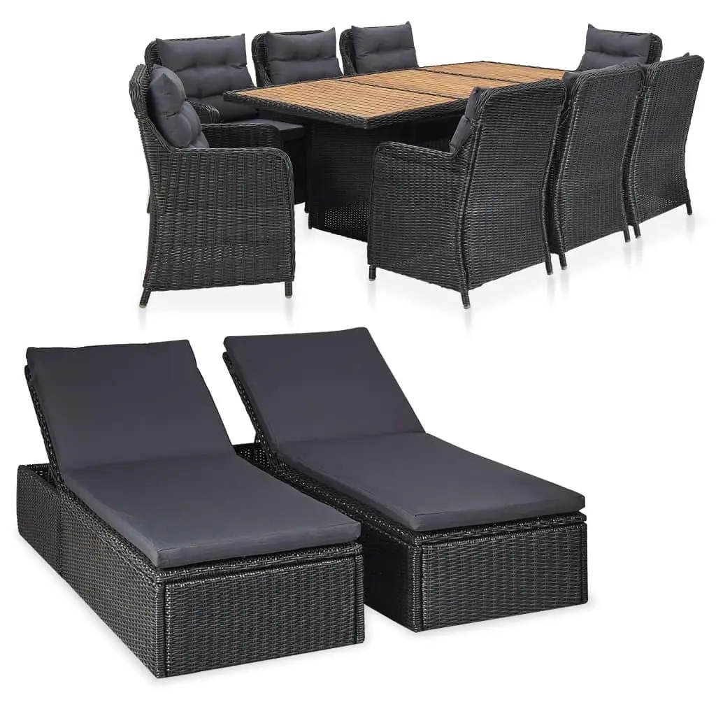 Outdoor Dining Set Black Dark Grey Garden Furniture Modern Design Weather Resistant Table and Chairs Patio Decor
Outdoor Dining Set Black Dark Grey Garden Furniture Modern Design Weather Resistant Table and Chairs Patio Decor