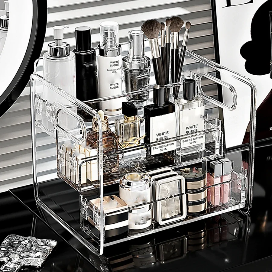 1pc Desktop Cosmetic Organizer Acrylic Transparent Slanted Storage Basket For Makeup, Lipstick, Perfume, Facial Mask, And Other
1pc Desktop Cosmetic Organizer Acrylic Transparent Slanted Storage Basket For Makeup, Lipstick, Perfume, Facial Mask, And Other