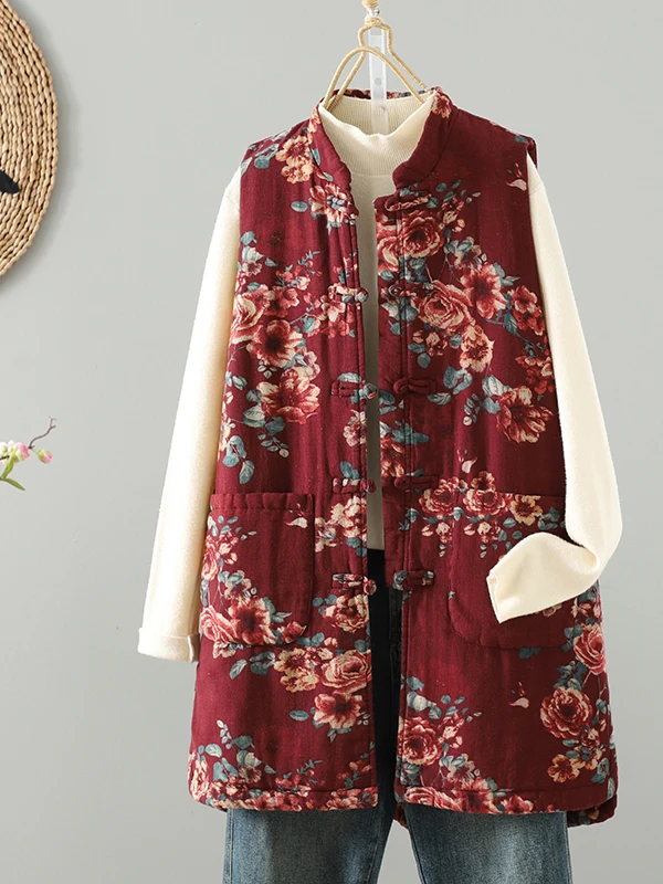 Китайский жилет с воротником-стойкой и принтом, женский зимний новый теплый жилет средней длины на хлопковой подкладке, верхняя одежда Svel Jaet
Китайский жилет с воротником-стойкой и принтом, женский зимний новый теплый жилет средней длины на хлопковой подкладке, верхняя одежда Svel Jaet