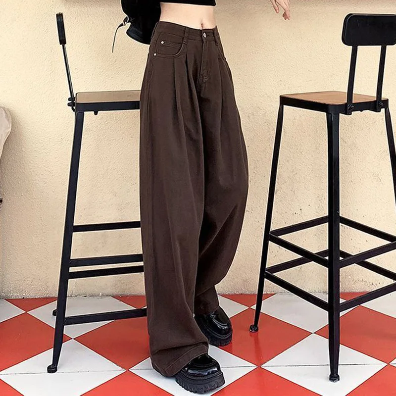 New Women Chic Retro Coffee Jeans Female Ruched Design High Waist Denim Trousers Lady Casual Thin Straight Leg Pants
New Women Chic Retro Coffee Jeans Female Ruched Design High Waist Denim Trousers Lady Casual Thin Straight Leg Pants