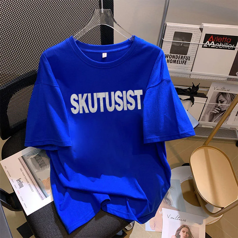 Women Clothing Fashion Printing Half Sleeve T-shirt Summer Loose Letter Printing Top Tee Lady Casual Lazy Style Cotton Pullover
Women Clothing Fashion Printing Half Sleeve T-shirt Summer Loose Letter Printing Top Tee Lady Casual Lazy Style Cotton Pullover