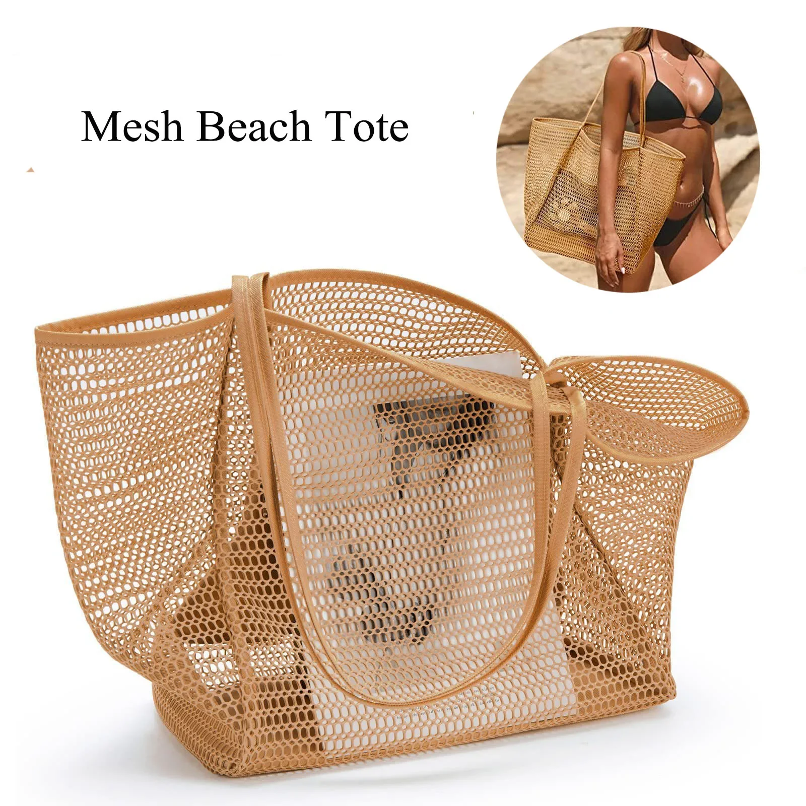 Women Mesh Beach Tote Bag Shoulder Handbag Swimming Beach Bag Large Capacity Kids Toys Storage Bags Makeup Organizer
Women Mesh Beach Tote Bag Shoulder Handbag Swimming Beach Bag Large Capacity Kids Toys Storage Bags Makeup Organizer